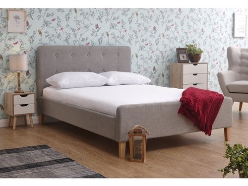 5ft king grey bed - bed, retro