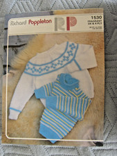 Poppleton Knitting Pattern, Child's Sweater, 18"- 24", DK & 4 Ply, 1530, 1970s