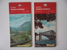 2 Vintage '60s Esso Folding Road Maps Sections 6&7 Southern & Northern Scotland