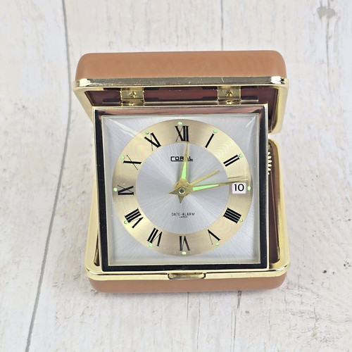 Coral vintage travel alarm - travel,