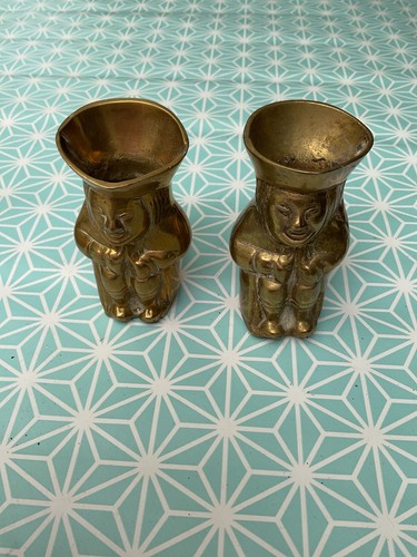 Pair brass toby jugs - of,