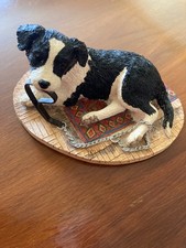 Border Fine Arts small figurine 'Walkies' collie pup eith lead VGC