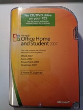 Microsoft Office 2007 Home & Student 3 Home PC Licences Word Excel PowPt OneNote