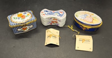 3 x Del Prado Fine Porcelain small Trinket Boxes Nos 11, 12, & 13 SET D
