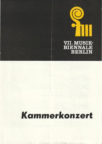 Programme booklet chamber - programme,