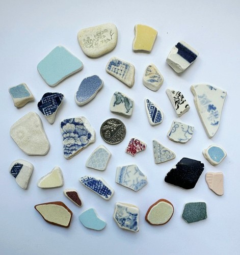 Sea pottery pieces cornwall - pottery,