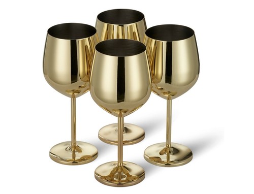 Wine glass gold - glass, goblet