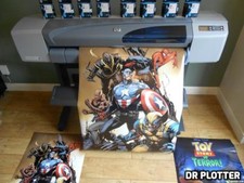 HP DesignJet 500 42" (A/0 size) colour plotter c/w stand & media basket.