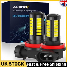 AUXITO 2x H11 H8 H9 LED Fog Light Bulbs Kit Car Foglight Lamp Canbus Error Free