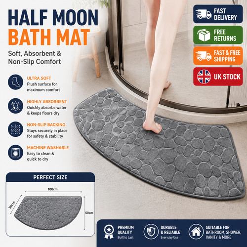Bathroom absorbent mat curved - mat,