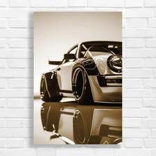 Sleek Sports Car Sepia Canvas