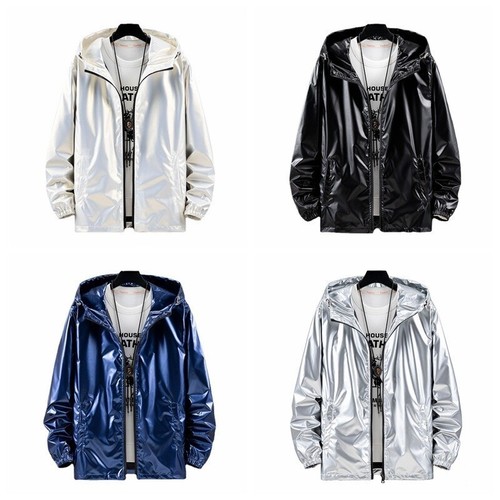 Iridescent hooded jacket top - iridescent, hooded-jacket