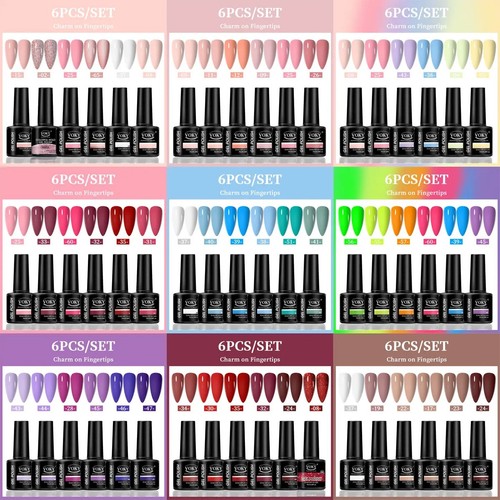 6pc nail gel polish set - 6pc,