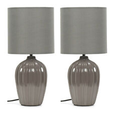 Pair of Grey Fluted Ceramic