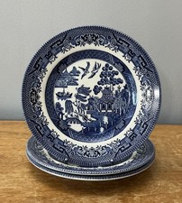 3x Churchill Blue Willow -