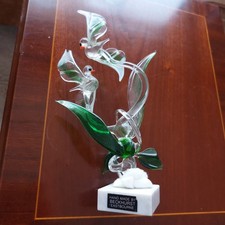 handmade glass ornament by Beckhurst Eastbourne – Birds & Leaves Design