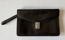 Black leather document holder - black,