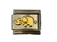 GOLD ELEPHANT CLASSIC ITALIAN CHARM LINK  fits all 9mm Italian bracelet AV4