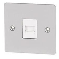 Volex Telephone Master Wht Ins Brushed Sless Flat Plate