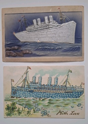 Embossed ocean liner - ocean,