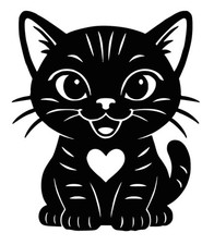Cat Kitten With Love Heart