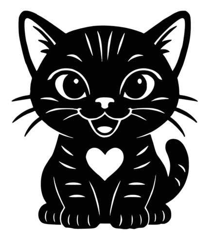 Cat kitten with love - cat, heart
