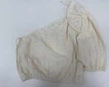 ZARA White One-Shoulder Eyelet