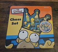 The Simpsons Vintage Chess Set - Metal Tin Box - 90s collectable game