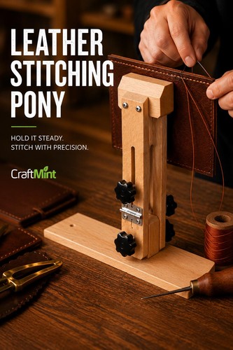 Leather stitching pony - leather, beech