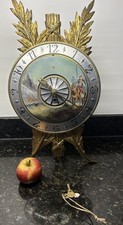 Large Antique Porcelain ENAMEL Hand Painted Bronze clock @ 1900