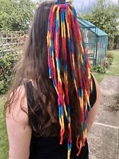 Rainbow Wool Dreads, Dreadlocks Festival Hair Art Bespoke