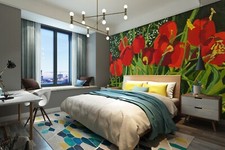 3D Red Poppy Painting B361 Wallpaper Wall Mural Self-adhesive Allan P Amy