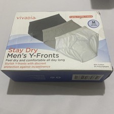 Coopers Vivadia Mens Stay Dry Incontinence Y Fronts  x 3 Medium 33-35