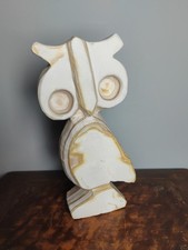 Hand Carved White Stone Owl