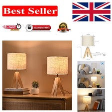 Wooden Tripod Desk Lamps - Set