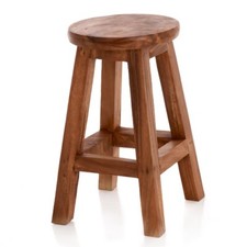 Child's Kids Children Rustic Solid Tall Wooden Milking Stool - FU-550