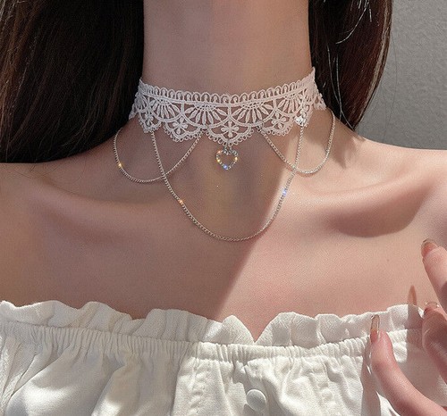 Gothic lace necklace - necklace, collar