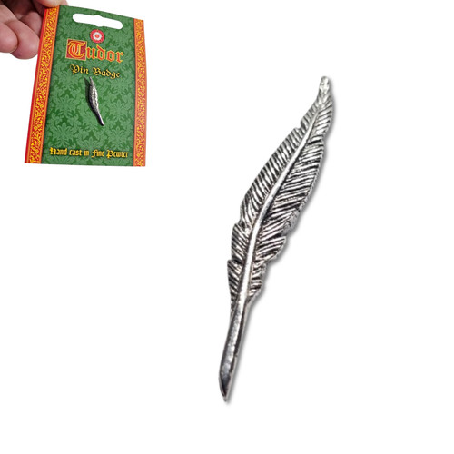 Quill pen feather pin - pen, badge