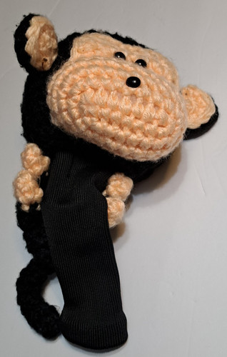 Handmade crochet sock - sock, monkey