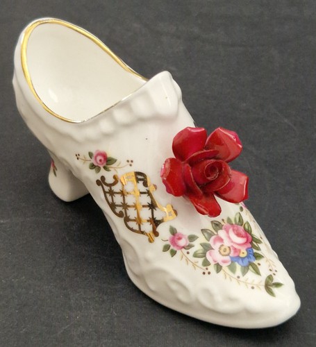 Vintage aynsley red rose - rose, shoe