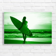Surfer Girl Silhouette At