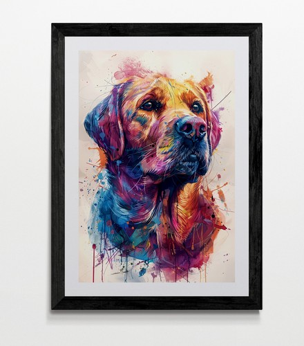 Labrador dog framed canvas - framed,
