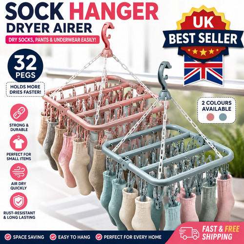 Sock hanger dryer washing line - sock,