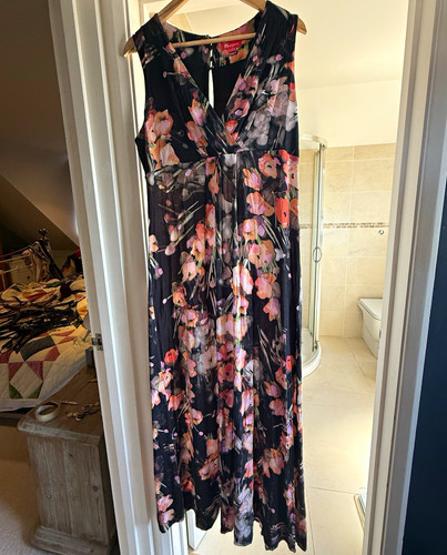 Monsoon black floral neck - floral, v-neck