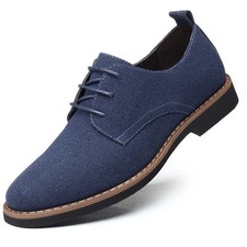 New Men's Casual Shoes Lace Up Formal Dress Shoes Suede Oxford Leather Shoes Hot
