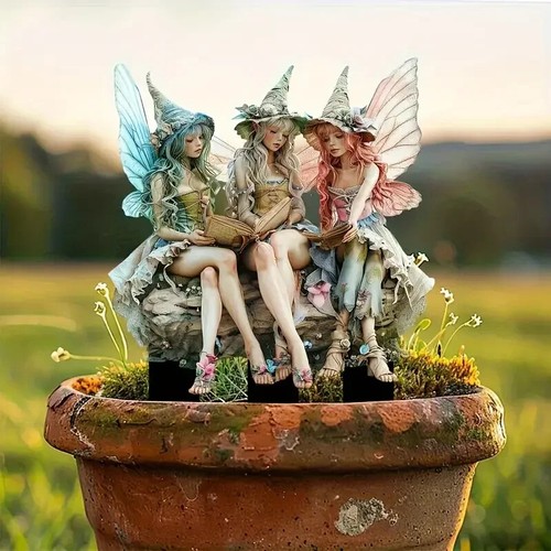 Winged fairy elf plant pot - fairy,