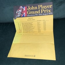 1975 SILVERSTONE Results sheet JOHN PLAYER BRITISH SIDECAR RACE GRAND PRIX