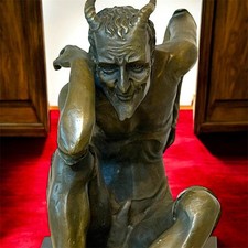 Antique Bronze Devil Sculpture