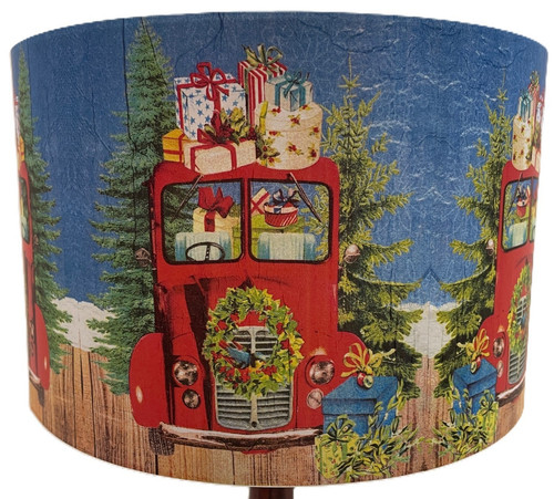 Christmas lampshade vintage - christmas, lampshade,