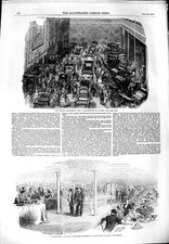 Original Old Antique Print